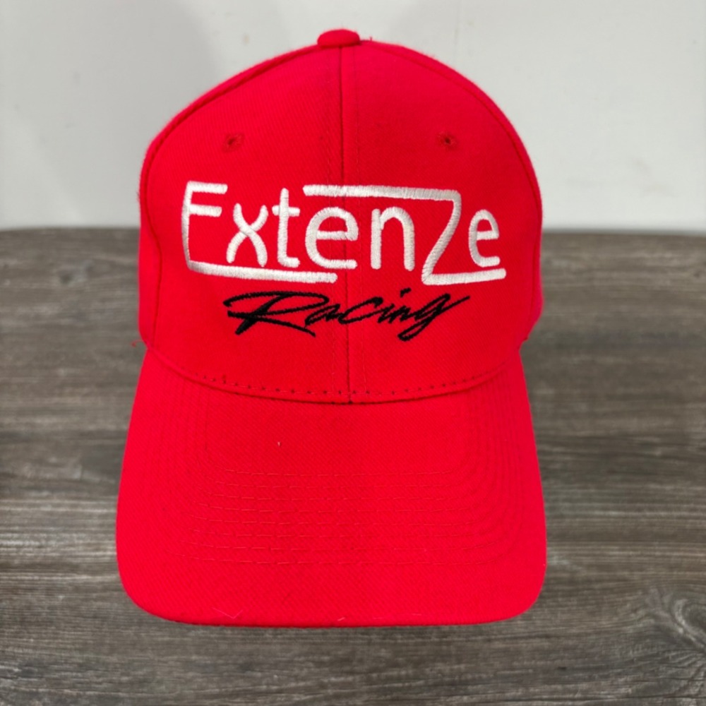 ExtenZe Racing Baseball Cap Mens OSFM Red Excellent Embroidered Adjustable Hat